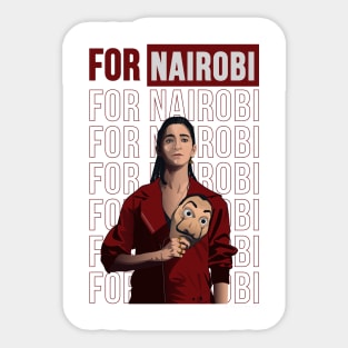 For Nairobi Money Heist Inspired Illustration Sticker